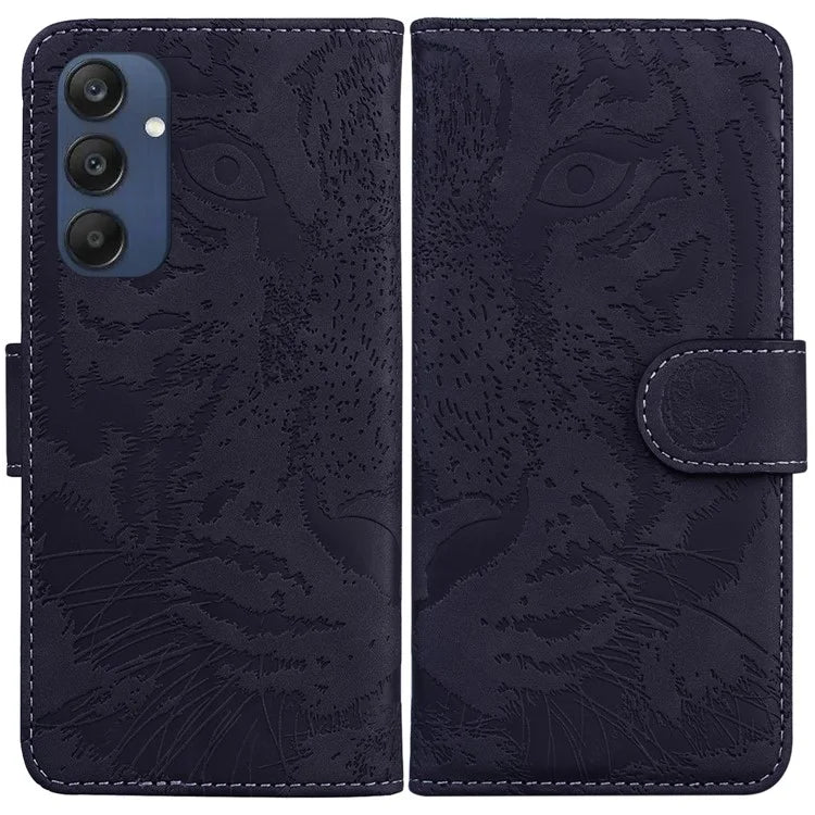 For Samsung Galaxy M35 5G Phone Case Leather Wallet Cover Tiger Imprint