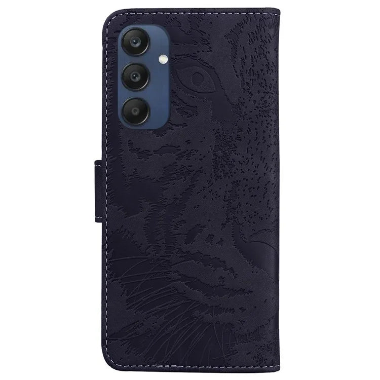 For Samsung Galaxy M35 5G Phone Case Leather Wallet Cover Tiger Imprint