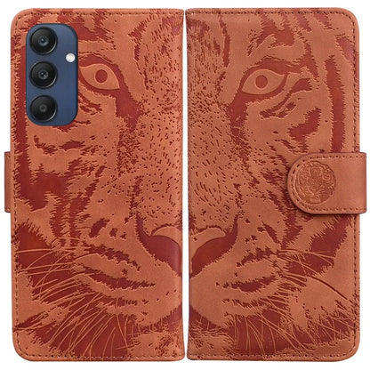 For Samsung Galaxy M35 5G Phone Case Leather Wallet Cover Tiger Imprint