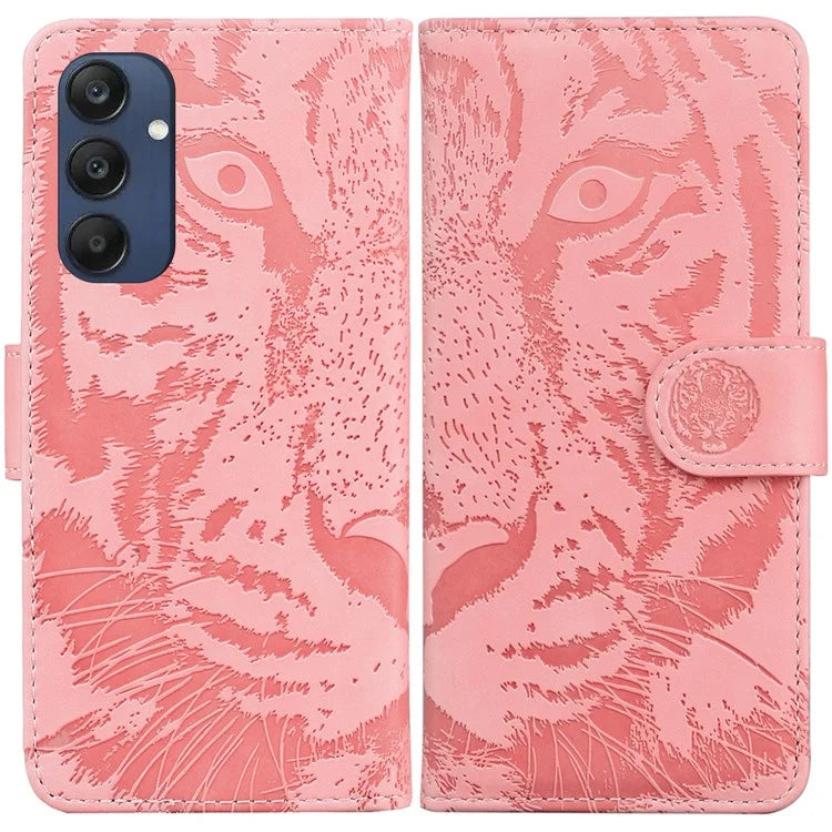 For Samsung Galaxy M35 5G Phone Case Leather Wallet Cover Tiger Imprint