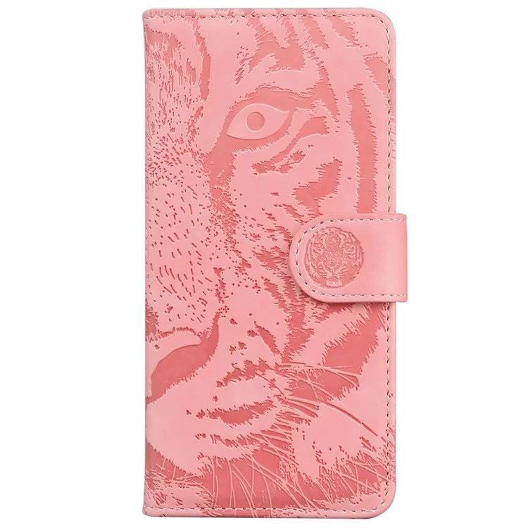 For Samsung Galaxy M35 5G Phone Case Leather Wallet Cover Tiger Imprint