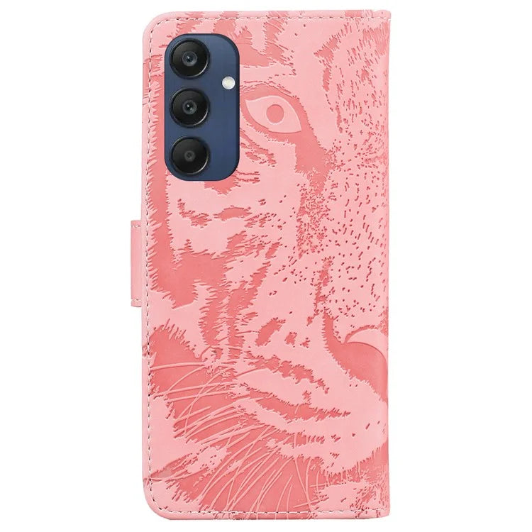 For Samsung Galaxy M35 5G Phone Case Leather Wallet Cover Tiger Imprint