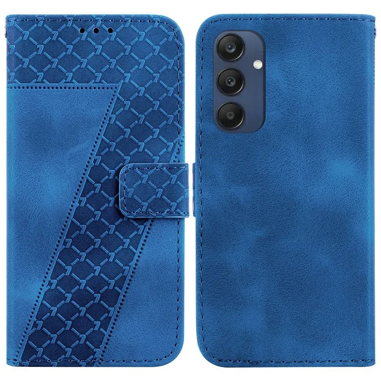 For Samsung Galaxy M35 5G Case 7-Shaped Pattern Imprint Leather Phone Cover