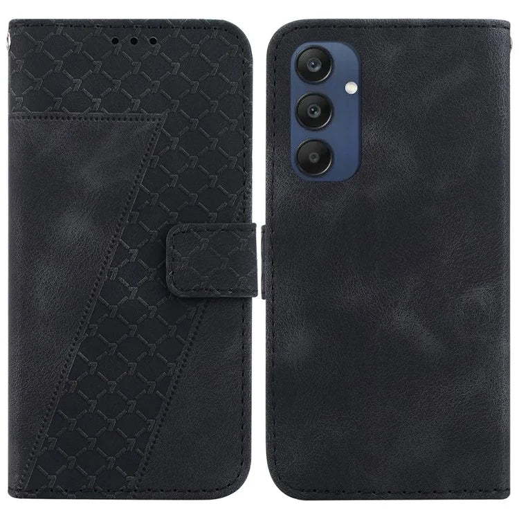 For Samsung Galaxy M35 5G Case 7-Shaped Pattern Imprint Leather Phone Cover