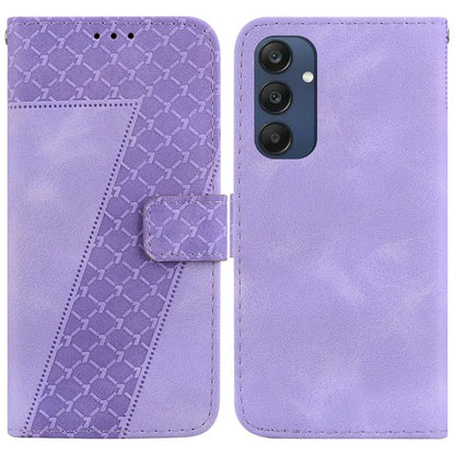 For Samsung Galaxy M35 5G Case 7-Shaped Pattern Imprint Leather Phone Cover