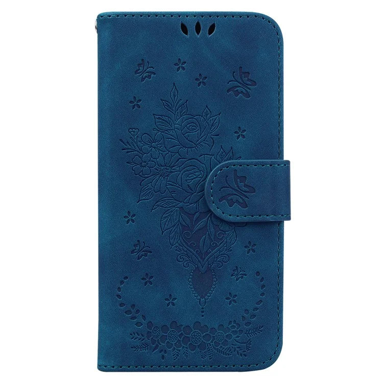For Samsung Galaxy M35 5G Case Butterfly Flower Imprint PU Leather Wallet Phone Cover