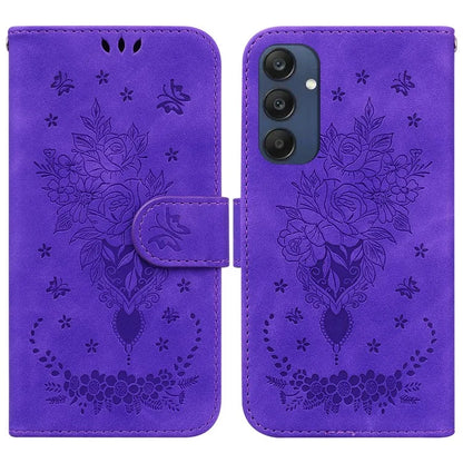 For Samsung Galaxy M35 5G Case Butterfly Flower Imprint PU Leather Wallet Phone Cover