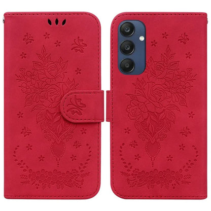 For Samsung Galaxy M35 5G Case Butterfly Flower Imprint PU Leather Wallet Phone Cover