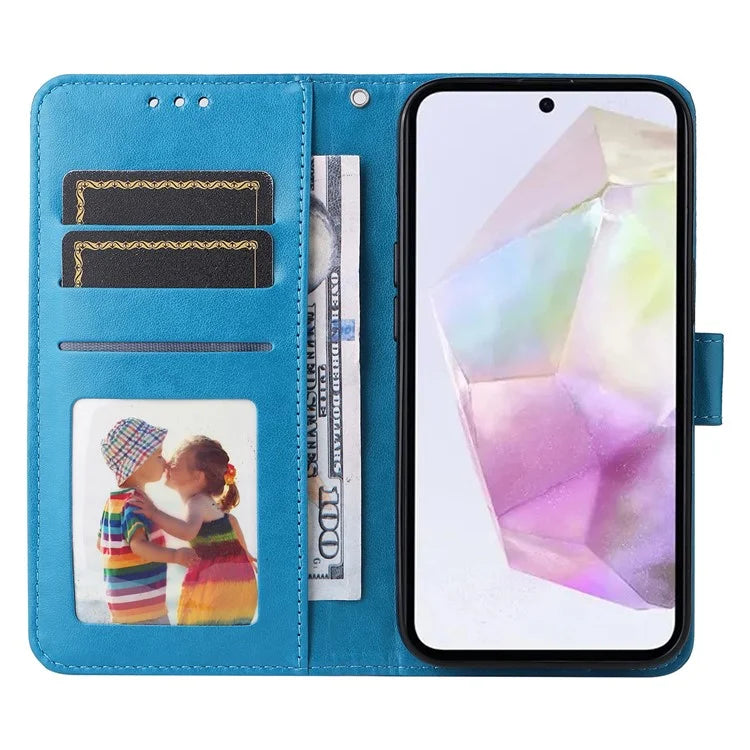 For Samsung Galaxy M35 5G Wallet Case PU Leather Sunflower Phone Cover Stand View
