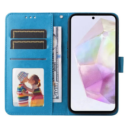 For Samsung Galaxy M35 5G Wallet Case PU Leather Sunflower Phone Cover Stand View
