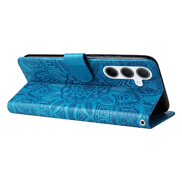 For Samsung Galaxy M35 5G Wallet Case PU Leather Sunflower Phone Cover Stand View