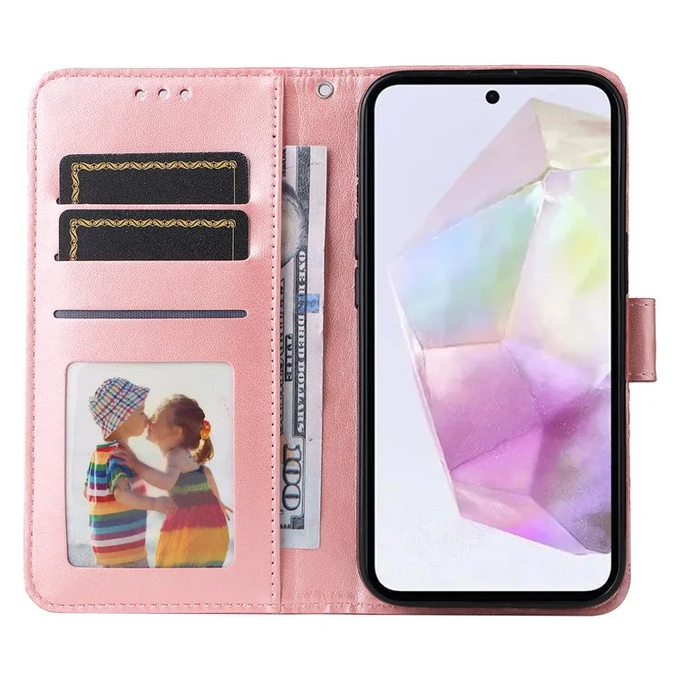 For Samsung Galaxy M35 5G Wallet Case PU Leather Sunflower Phone Cover Stand View