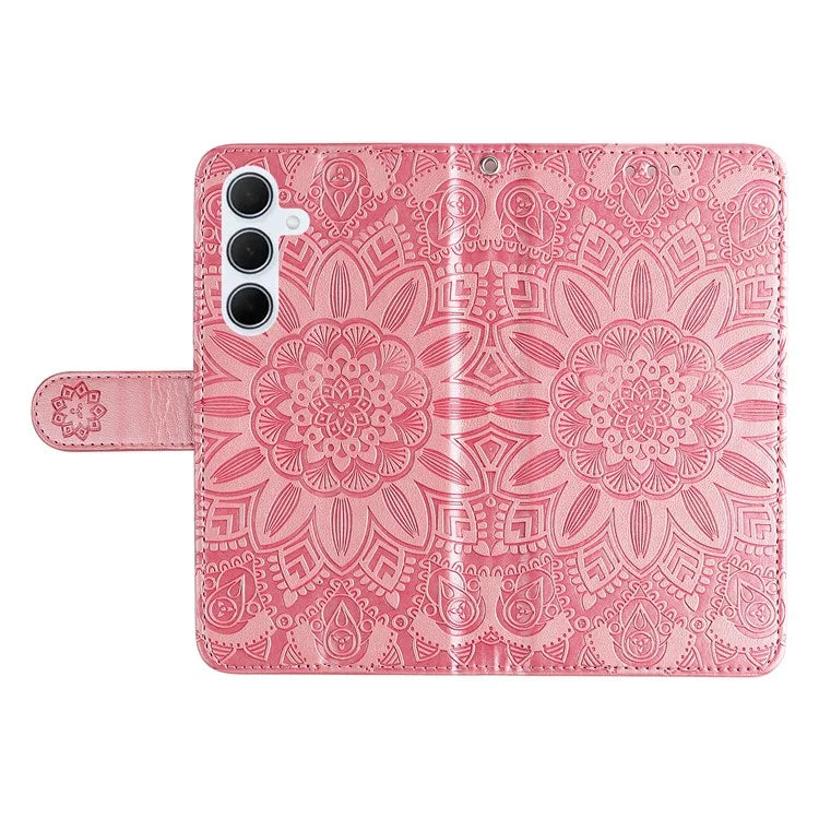 For Samsung Galaxy M35 5G Wallet Case PU Leather Sunflower Phone Cover Stand View