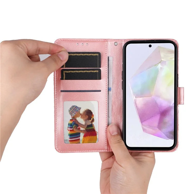 For Samsung Galaxy M35 5G Wallet Case PU Leather Sunflower Phone Cover Stand View