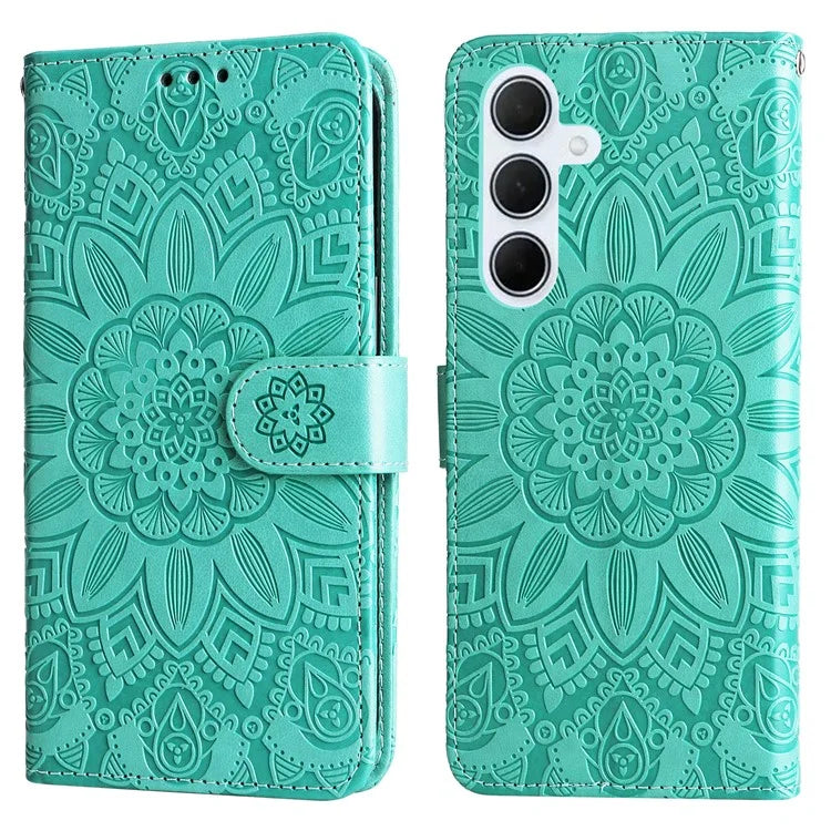 For Samsung Galaxy M35 5G Wallet Case PU Leather Sunflower Phone Cover Stand View