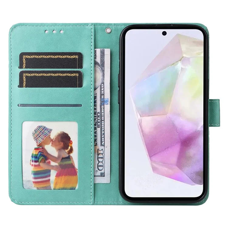 For Samsung Galaxy M35 5G Wallet Case PU Leather Sunflower Phone Cover Stand View