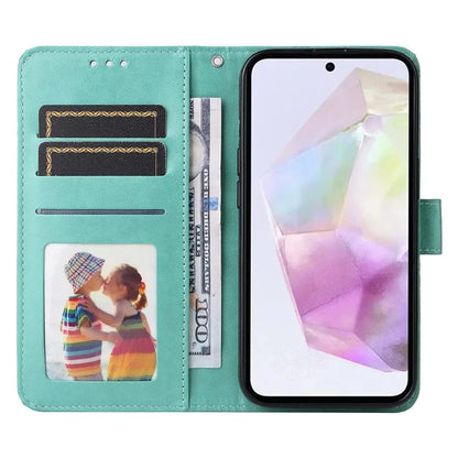 For Samsung Galaxy M35 5G Wallet Case PU Leather Sunflower Phone Cover Stand View