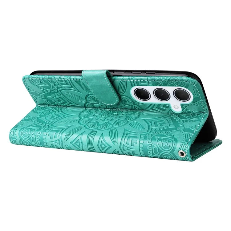 For Samsung Galaxy M35 5G Wallet Case PU Leather Sunflower Phone Cover Stand View