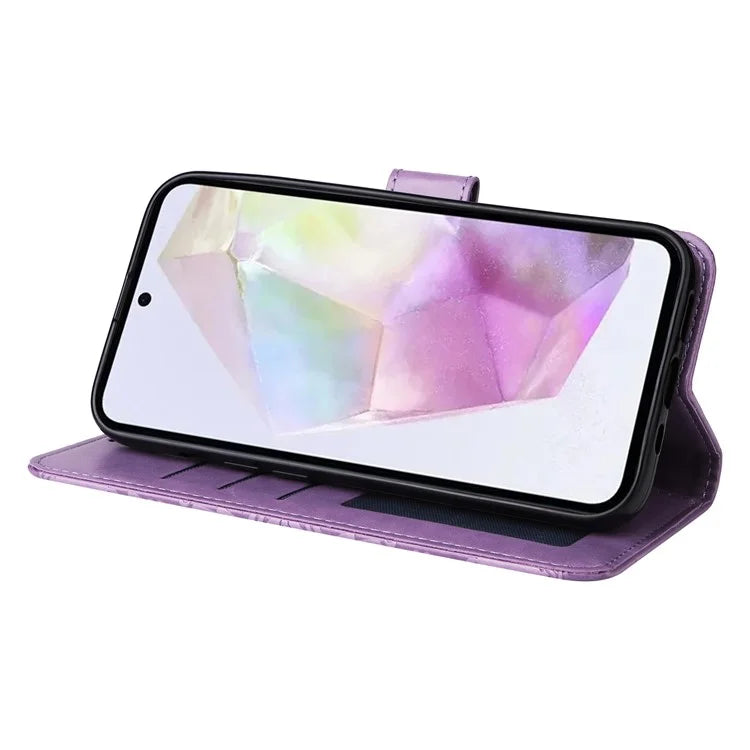 For Samsung Galaxy M35 5G Wallet Case PU Leather Sunflower Phone Cover Stand View