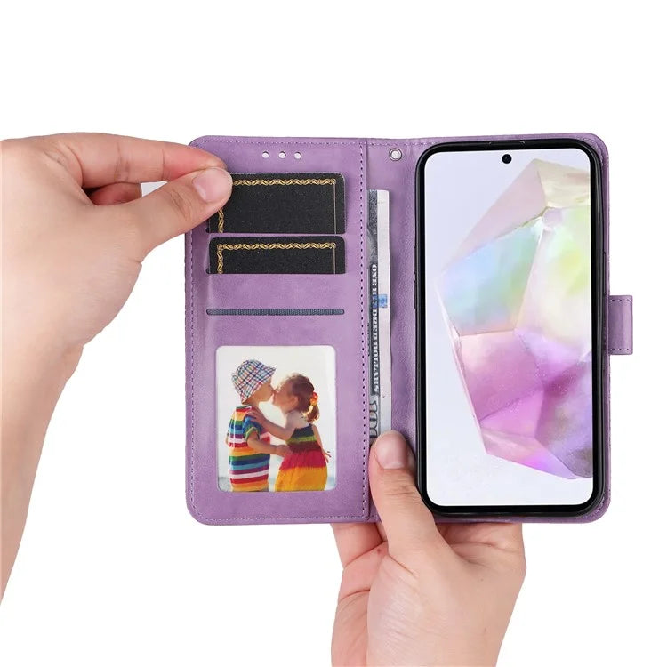 For Samsung Galaxy M35 5G Wallet Case PU Leather Sunflower Phone Cover Stand View