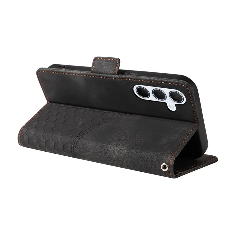 For Samsung Galaxy M35 5G Case Rhombus Starry PU Leather Phone Wallet Cover