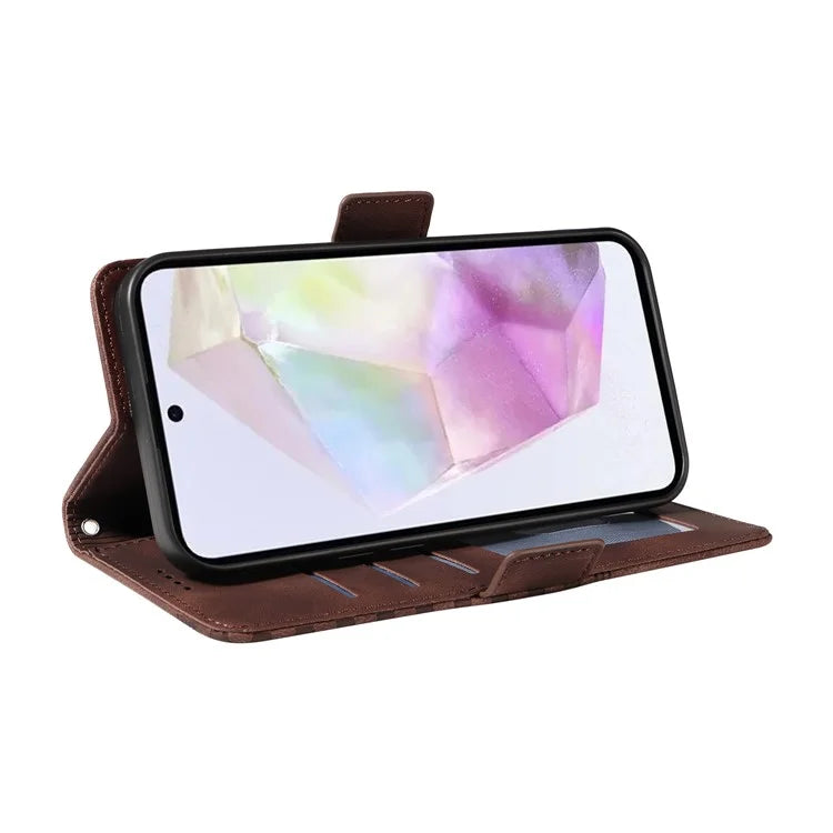 For Samsung Galaxy M35 5G Case Rhombus Starry PU Leather Phone Wallet Cover