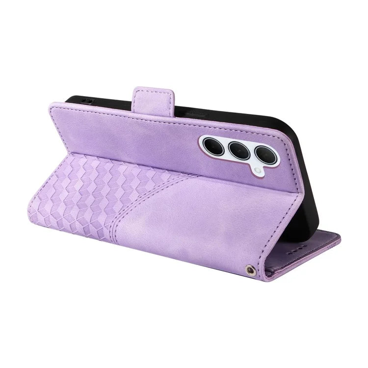 For Samsung Galaxy M35 5G Case Rhombus Starry PU Leather Phone Wallet Cover