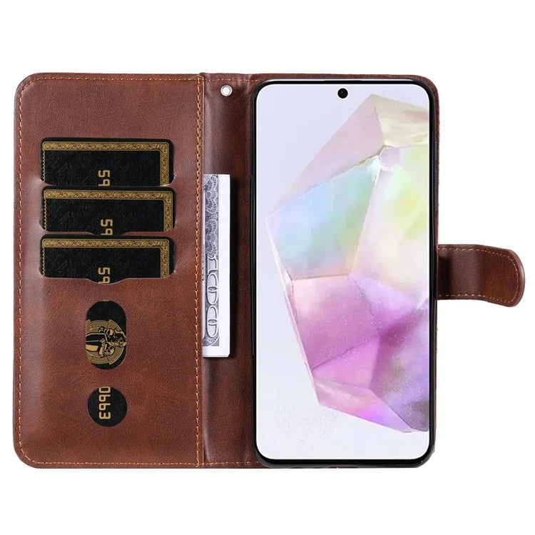 For Samsung Galaxy M35 5G Case Zipper Wallet PU Leather Stand Phone Cover