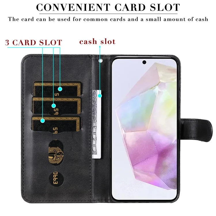 For Samsung Galaxy M35 5G Case Zipper Wallet PU Leather Stand Phone Cover