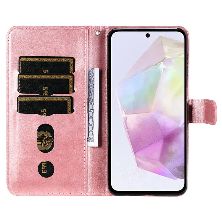 For Samsung Galaxy M35 5G Case Zipper Wallet PU Leather Stand Phone Cover
