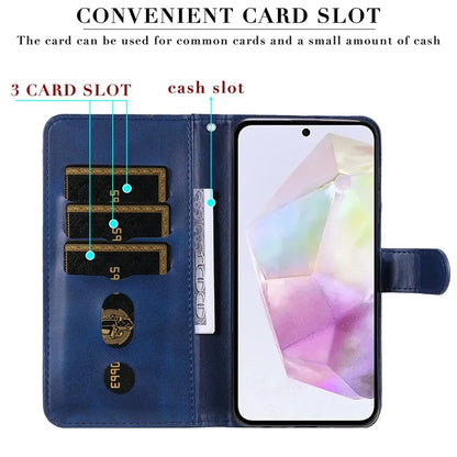 For Samsung Galaxy M35 5G Case Zipper Wallet PU Leather Stand Phone Cover