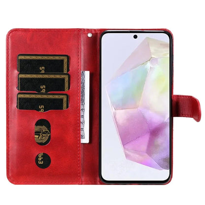 For Samsung Galaxy M35 5G Case Zipper Wallet PU Leather Stand Phone Cover