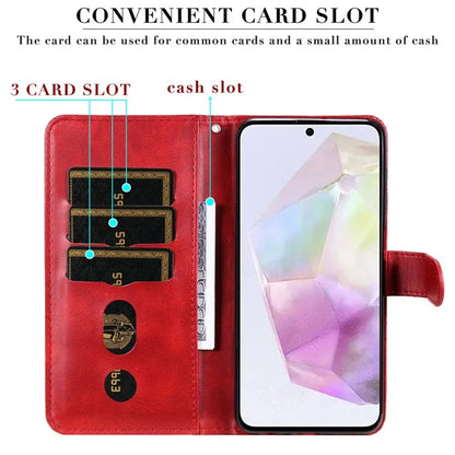 For Samsung Galaxy M35 5G Case Zipper Wallet PU Leather Stand Phone Cover