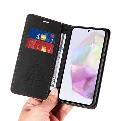 BETOPNICE 003 For Samsung Galaxy M35 5G Leather Case RFID Blocking Wallet Phone Cover