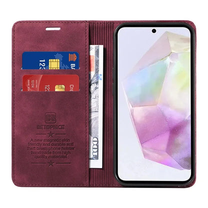 BETOPNICE 003 For Samsung Galaxy M35 5G Leather Case RFID Blocking Wallet Phone Cover