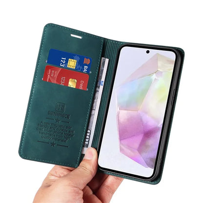 BETOPNICE 003 For Samsung Galaxy M35 5G Leather Case RFID Blocking Wallet Phone Cover