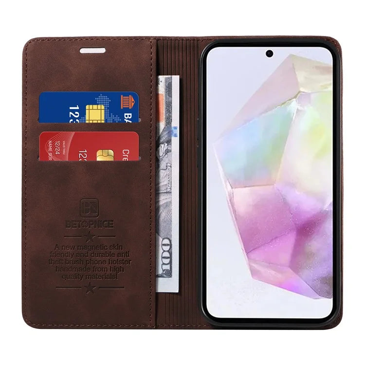 BETOPNICE 003 For Samsung Galaxy M35 5G Leather Case RFID Blocking Wallet Phone Cover