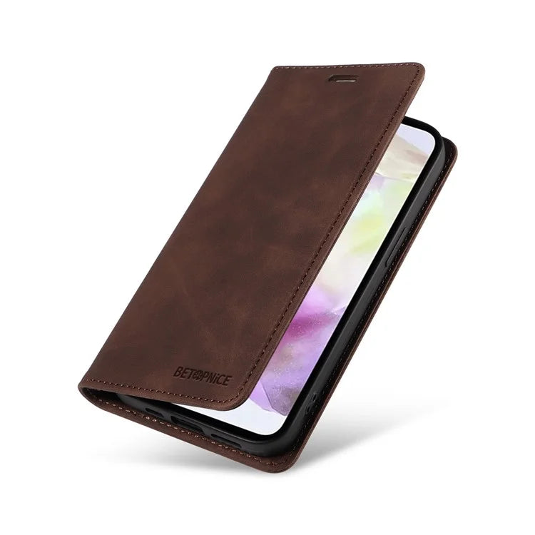 BETOPNICE 003 For Samsung Galaxy M35 5G Leather Case RFID Blocking Wallet Phone Cover