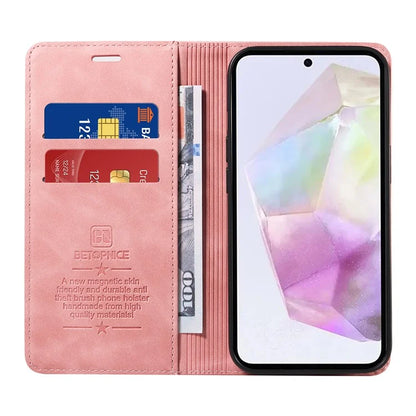 BETOPNICE 003 For Samsung Galaxy M35 5G Leather Case RFID Blocking Wallet Phone Cover