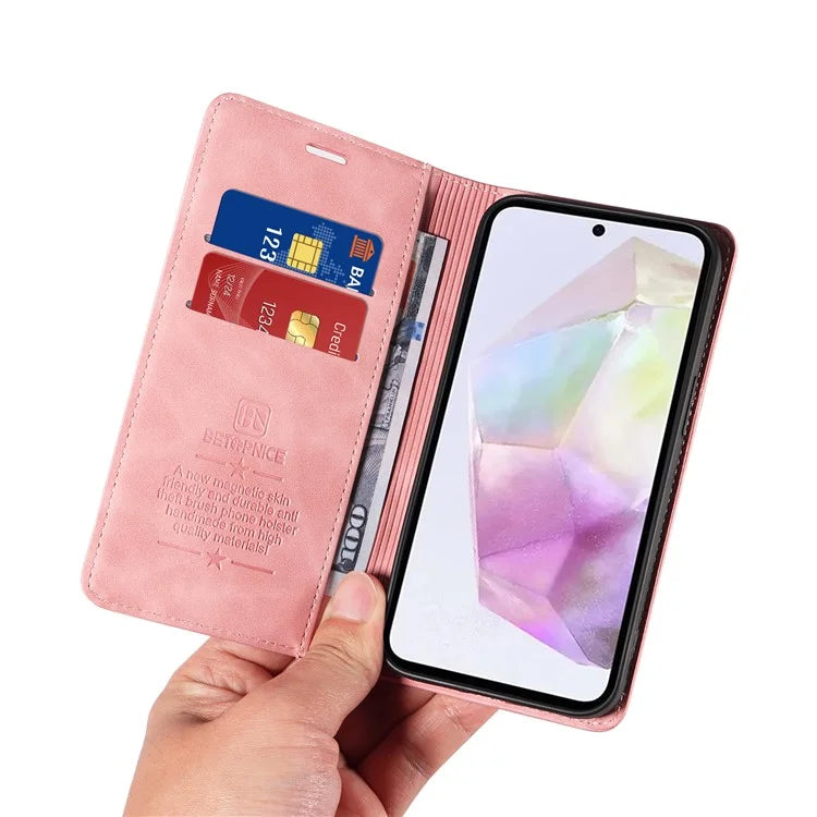BETOPNICE 003 For Samsung Galaxy M35 5G Leather Case RFID Blocking Wallet Phone Cover