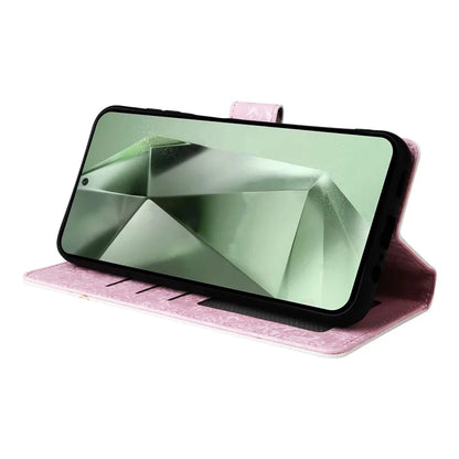For Samsung Galaxy S24 FE Case RFID Blocking Flower Leather Phone Cover