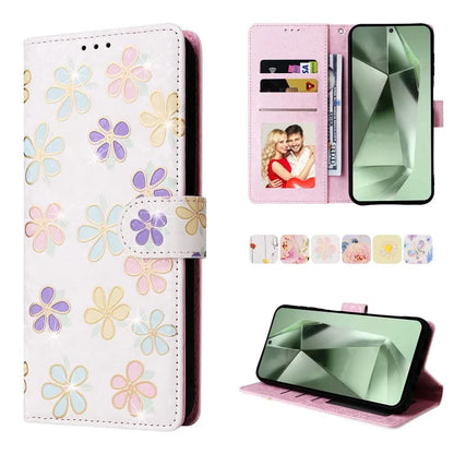 For Samsung Galaxy S24 FE Case RFID Blocking Flower Leather Phone Cover
