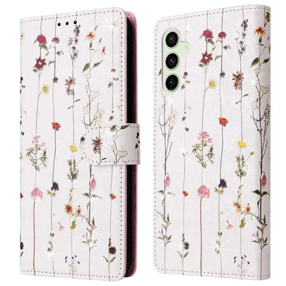 For Samsung Galaxy S24 FE Case RFID Blocking Flower Leather Phone Cover