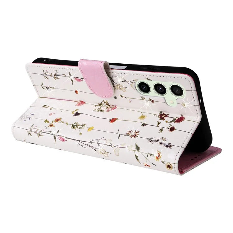 For Samsung Galaxy S24 FE Case RFID Blocking Flower Leather Phone Cover