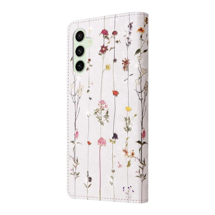 For Samsung Galaxy S24 FE Case RFID Blocking Flower Leather Phone Cover