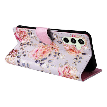 For Samsung Galaxy S24 FE Case RFID Blocking Flower Leather Phone Cover