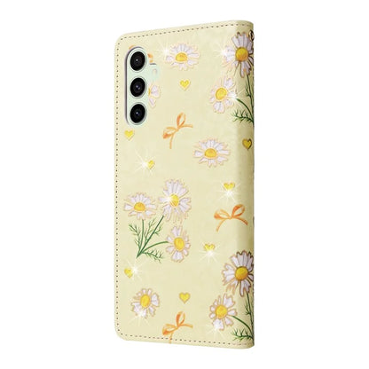 For Samsung Galaxy S24 FE Case RFID Blocking Flower Leather Phone Cover