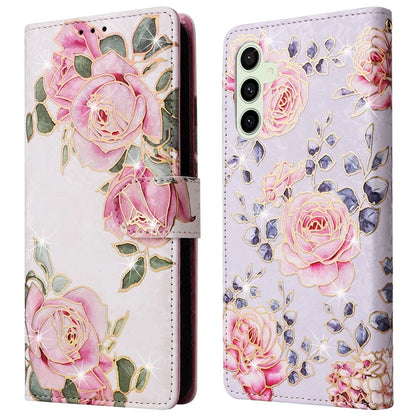 For Samsung Galaxy S24 FE Case RFID Blocking Flower Leather Phone Cover