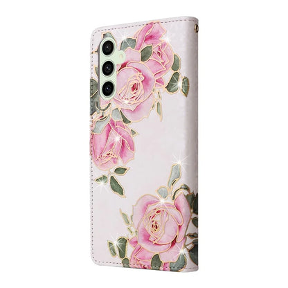 For Samsung Galaxy S24 FE Case RFID Blocking Flower Leather Phone Cover
