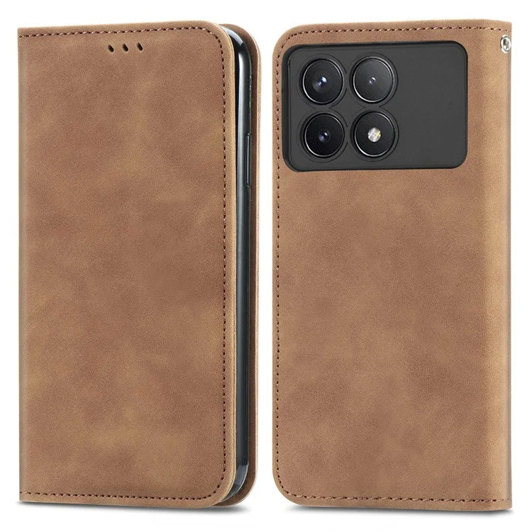 For Xiaomi Poco F6 Pro 5G / Redmi K70 5G / K70 Pro 5G Case Skin-Touch Leather Cover with Card Slots